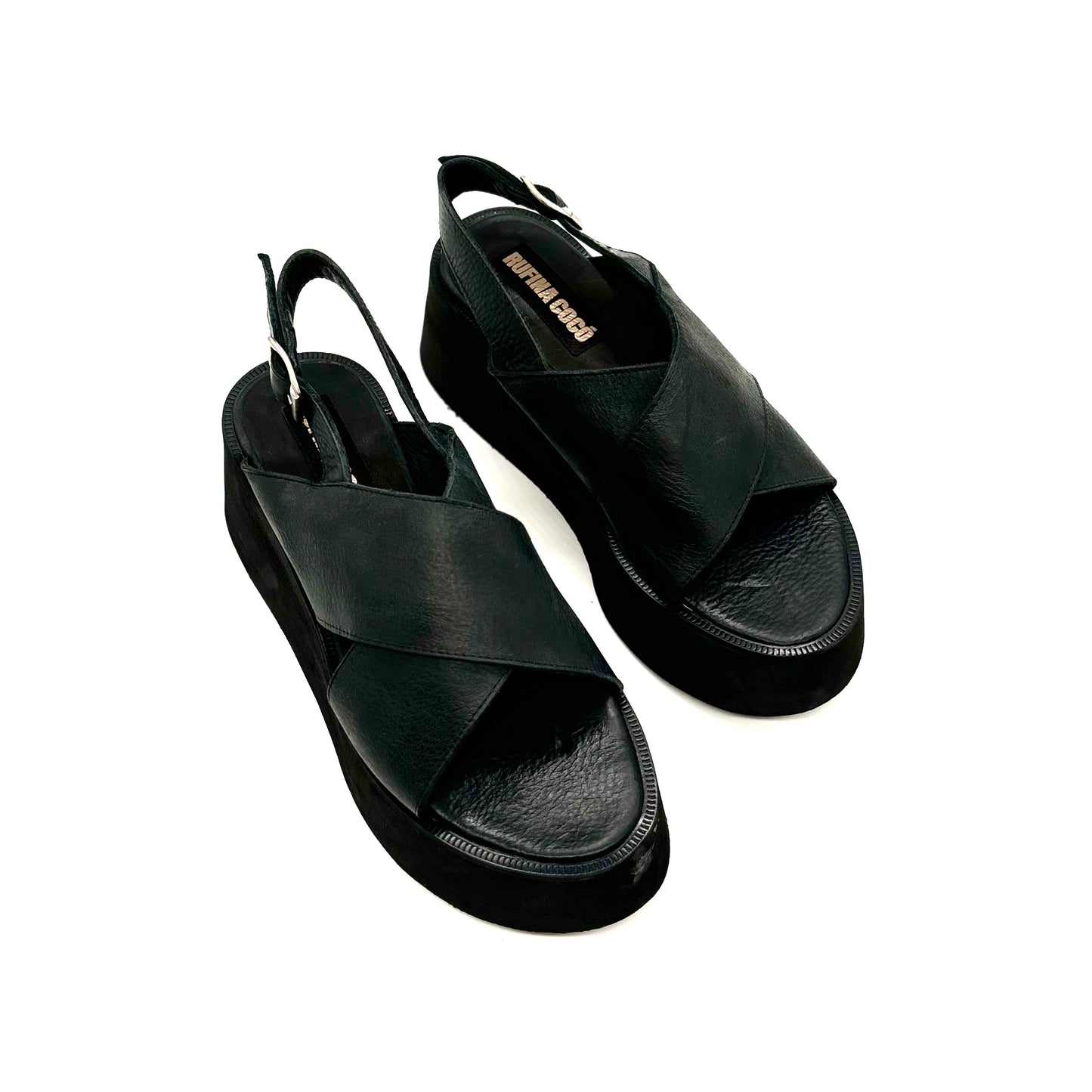 Sandalias Catalina Negro Cuero