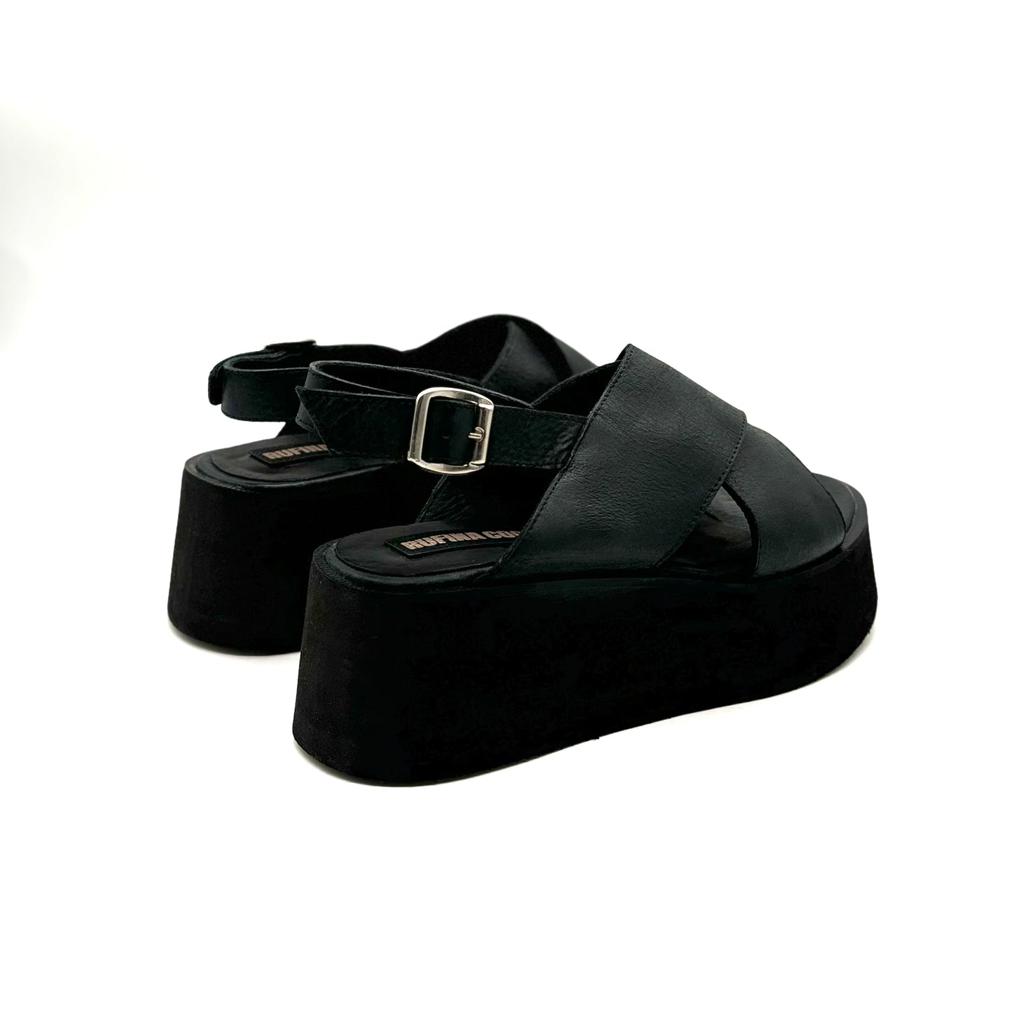 Sandalias Catalina Negro Cuero
