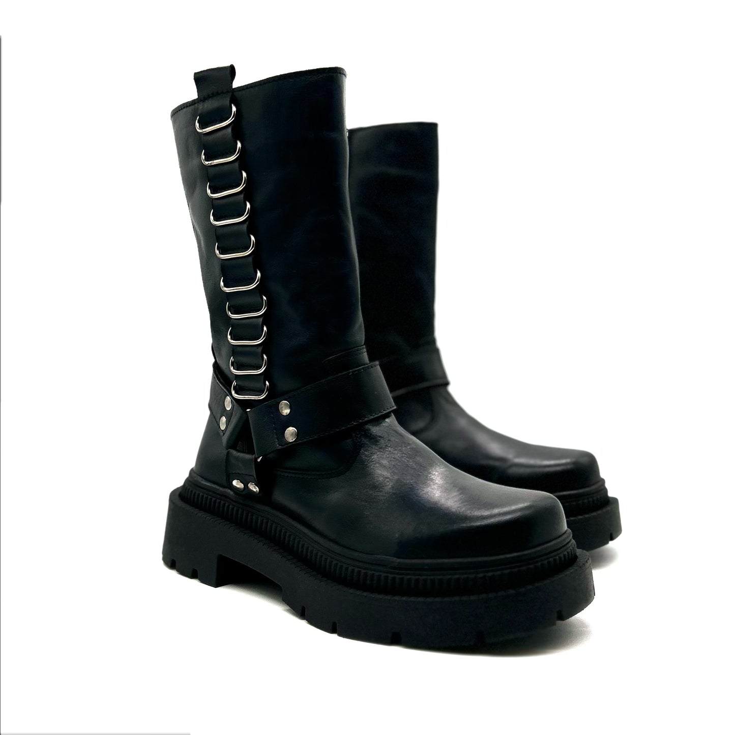 Botas Selena Cuero Negro