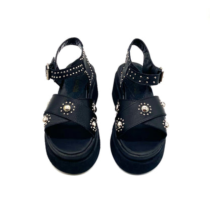 Sandalias Vani Cuero Negro